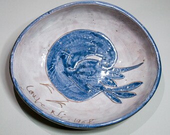 LE BRESCON 1968 VALLAURIS bowl, original handmade ceramic, signed