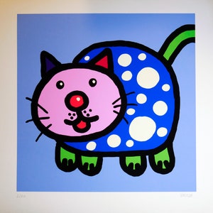 Franz BASDERA, giclée a getto d'inchiostro, Gatto, firmato e numerato 2 / 20 Originale