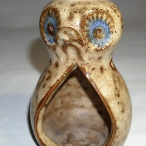 Owl Tealight Holder Ceramic Original Handmade Pottery France