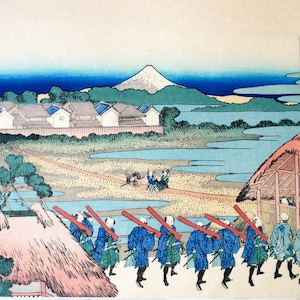 JAPANESE print Katsushika HOKUSAI, 36 views Mount Fuji 38, Ukiyo-e, authentic woodcut