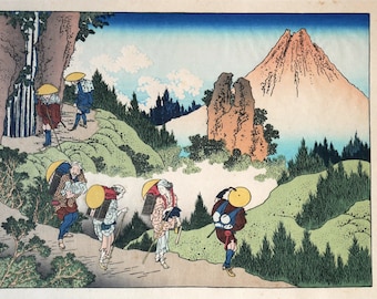 JAPANESE print Katsushika HOKUSAI, One Hundred Views of Mount Fuji, Ukiyo-e, authentic