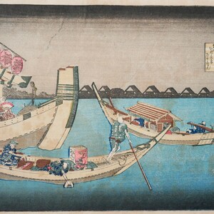 Stampa GIAPPONESE Katsushika HOKUSAI, 100 poesie, Ukiyo-e, autentico