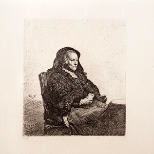 REMBRANDT Van Rijn, artist mother, 19th century heliogravure