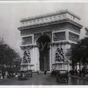 Photographie argentique 1920 Arc de triomphe PARIS, ORIGNIALE noir et blanc vintage
