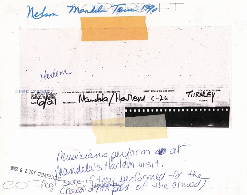 MANDELA/'s Harlem visit David TURNLEY capa Original Photo world press. Pulitzer Prize