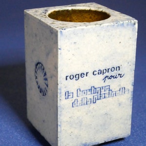 ROGER CAPRON vase Signed, very good condition, Vallauris ceramic 1980, sun blue