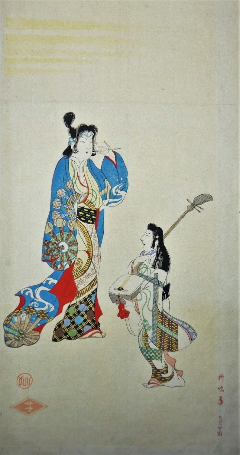 JAPANEST ADISIBLY Bijin Geisha era Meiji original