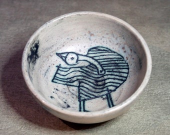 Jacques BLIN BOWL, original Signed, Engraved ceramic, Unique, handmade 50s - 60s