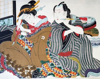 Japan Painting Shunga 1880s Antique Japanese Erotic Art-craft on