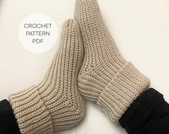 Crochet pattern I Cuddly socks I Slippers I Instructions I Size 14-47 I English