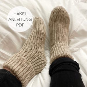 Crochet Pattern I Cozy Socks I Slippers I Instructions I Size 14-47 I German