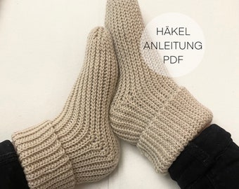 Häkelanleitung I Kuschelsocken I Hausschuhe I Anleitung I Größe 14-47 I Deutsch