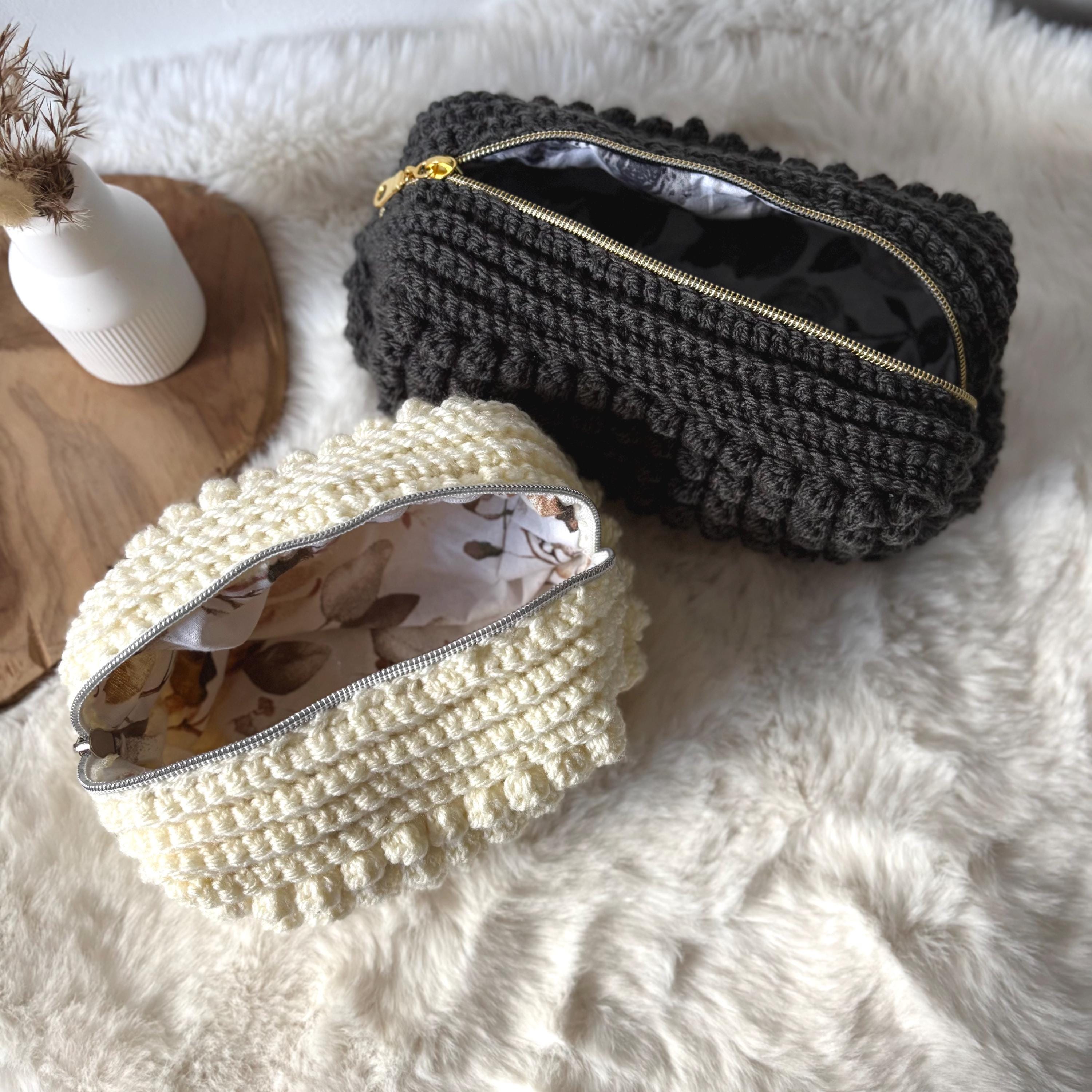 HUGS IDEA Kosmetiktasche Damen – Pudelmuster, Ca. 21,5x14,5x6,5 Cm, Mit Abnehmbarem Griff, Wasserabweisend