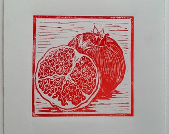 Fruits - Original linocut / Linoprint / Handmade Print / Wall hanging