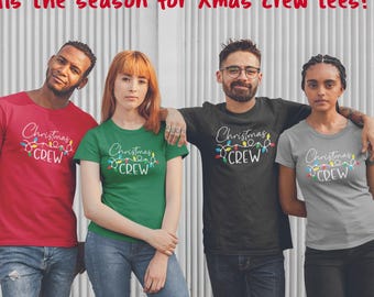 Christmas XMas Crew T-Shirt Tee Colorful Bella+Canvas T Shirts