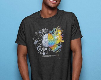 Creative vs Analytical Brain T-Shirt: Colorful Graphic Tee
