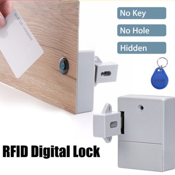 Battery Rfid Cabinet Drawer Lock Latch 1 Rfid Card And 2 Etsy