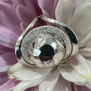 Handmade Unique Abstract Sterling Silver Ring.