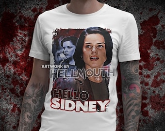 Scream 2 Hello Sidney - White T-shirt. Sidney Prescott, Neve Campbell. Men's & Women's all sizes