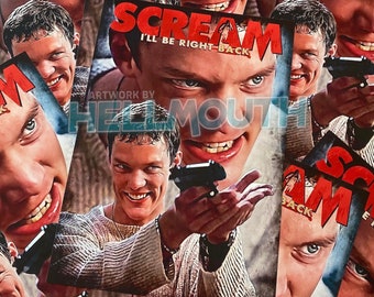 Scream 1996 Movie poster - A2 size - custom artwork - Ghostface Stu Macher Matthew Lillard