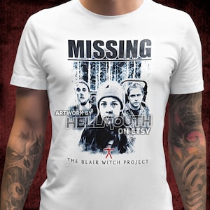 The Blair Witch Project - White T-Shirt. Men's & Women's all sizes. Retro Horror 1999 Heather Josh Mike