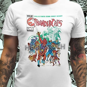 Thundercats - White T-Shirt. Male & Female all sizes. Comic 80s 1985 animated Lion-O Cheetara Panthro