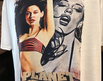 Planet Terror - Maglietta bianca. Rose McGowan, Cherry Darling. Taglie da uomo e da donna.