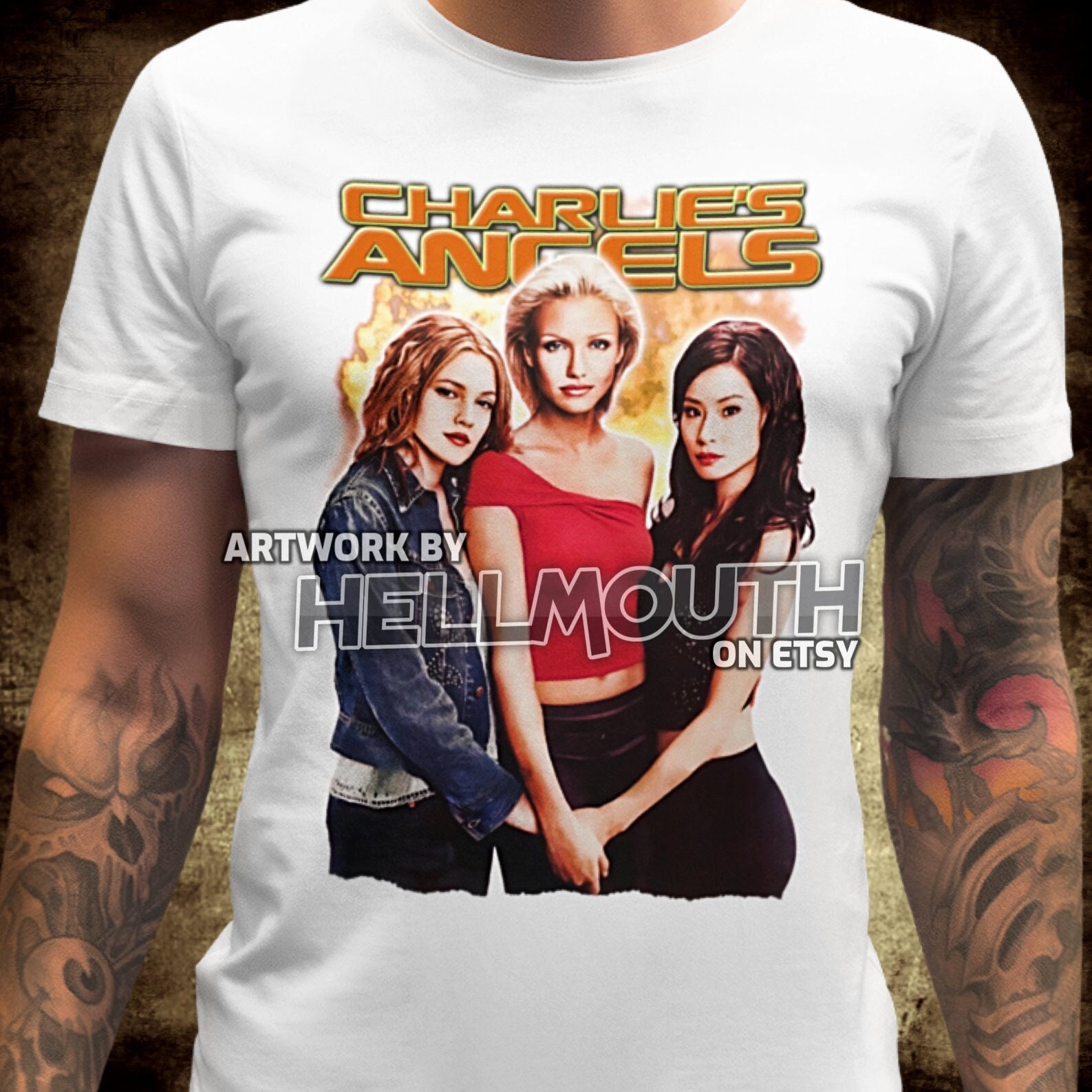Charlie's Angels 2000 - White T-shirt. Cameron Diaz, Drew Barrymore, Lucy  Liu. Men's \u0026 Women's All Sizes. Movie - Etsy, image size:1587x1587