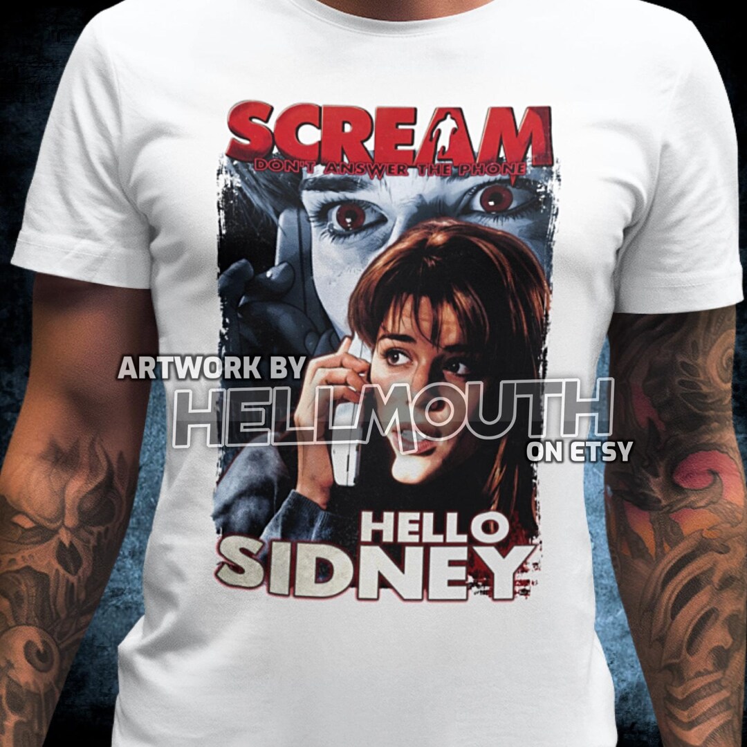 Scream - White T-shirt. Sidney Prescott, Neve Campbell. Men's