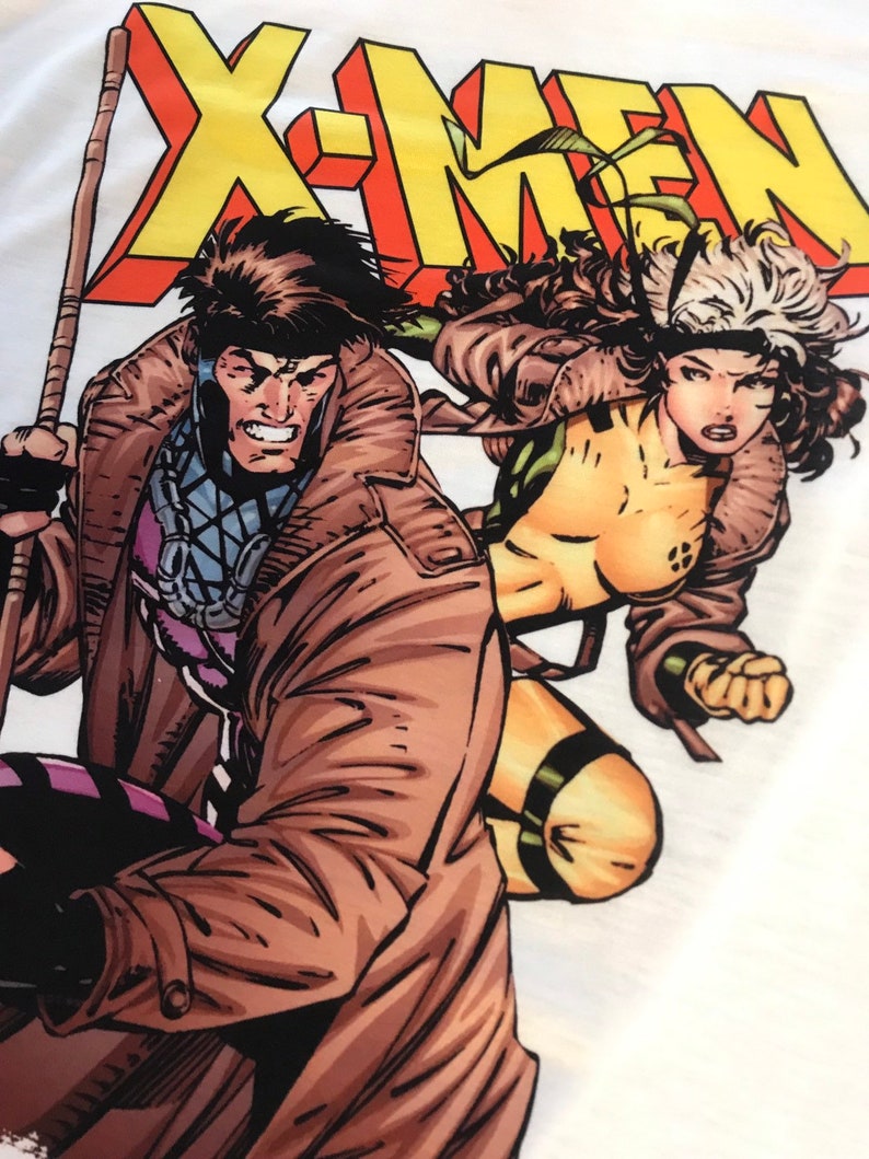 Gambit and Rogue White T-Shirt. X-Men Animated. Male & Female all sizes. Custom Made image 6