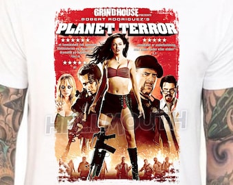 Planet Terror - Maglietta bianca. Rose McGowan, Cherry Darling. Tutte le taglie da uomo e da donna.