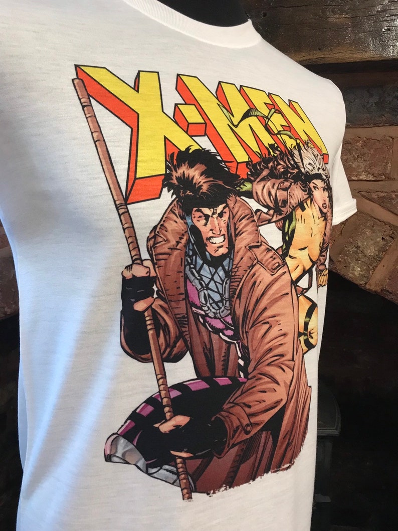 Gambit and Rogue White T-Shirt. X-Men Animated. Male & Female all sizes. Custom Made image 3