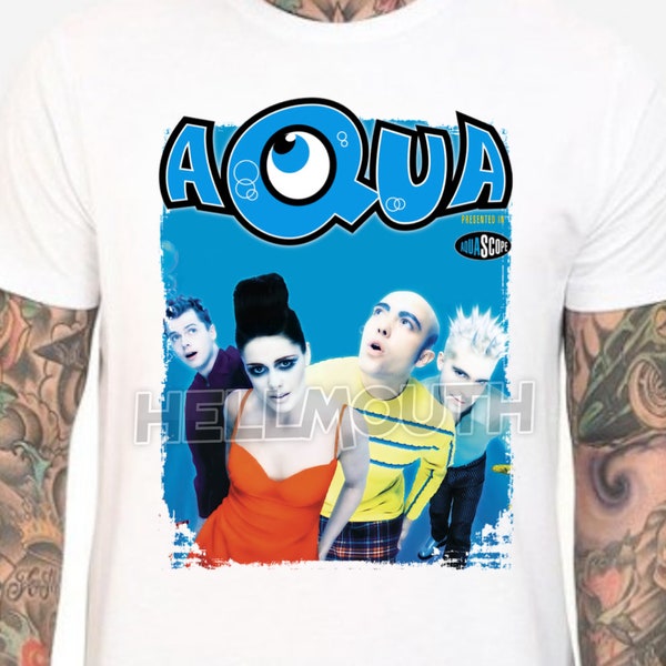 Aqua Aquarium T Shirt! 90's Men's & Women's all sizes. Pop music band retro
