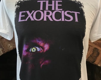 The Exorcist - White T-shirt. Regan Macneil, Linda Blair. Men's & Women's all sizes. Horror.