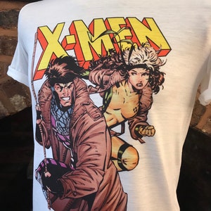 Gambit and Rogue White T-Shirt. X-Men Animated. Male & Female all sizes. Custom Made image 2