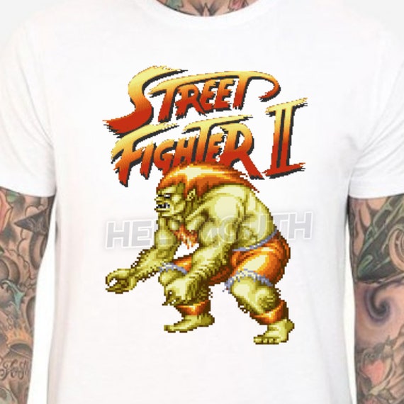 Street Fighter 2 Blanka White T-shirt. 90's. Retro -  Hong Kong