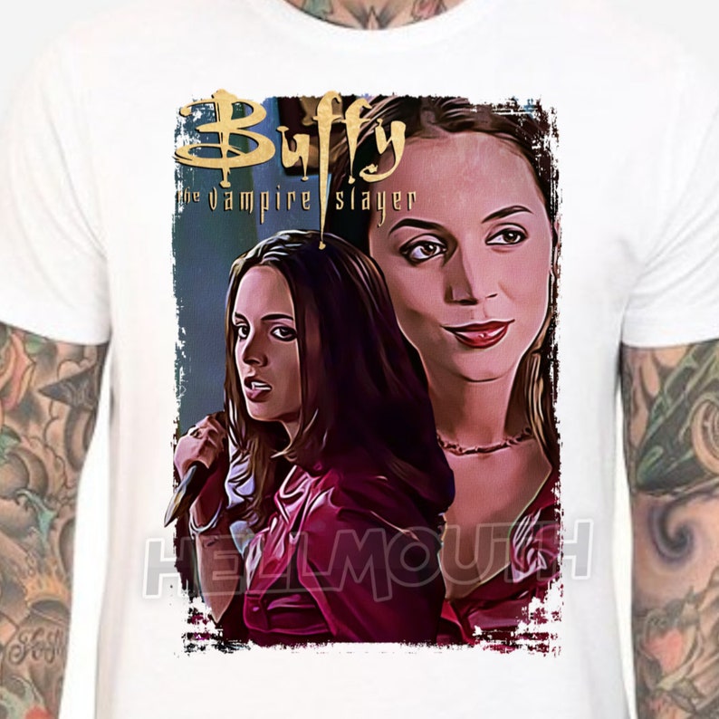 Buffy The Vampire Slayer Men's T-Shirt - Horror Film Print Black Cotton Tee By Rick Melton