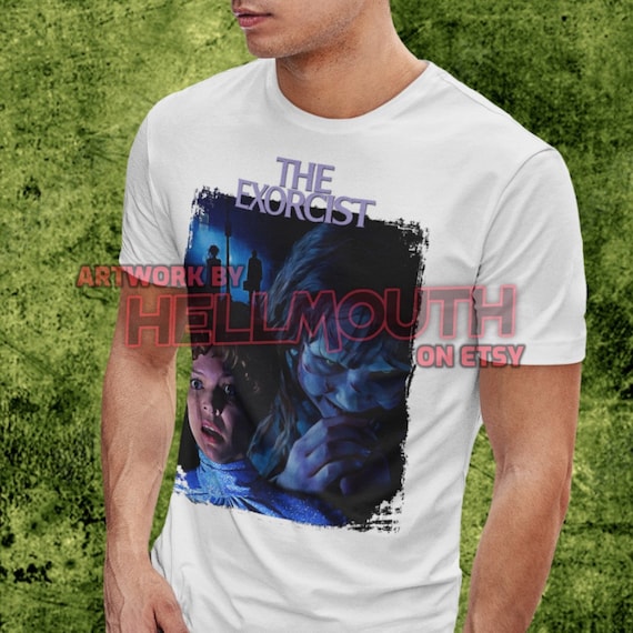 The Exorcist - White T-shirt. Regan Macneil, Linda Blair, Ellen Burstyn. Men's & Women's all sizes. Horror.