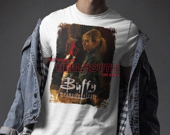 Buffy the Vampire Slayer - Scythe - White T-Shirt. Season 7. Men's and Women's all sizes