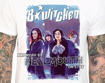 B*Witched band - White T Shirt! Men's & Women's all sizes. 90s retro pop music UK