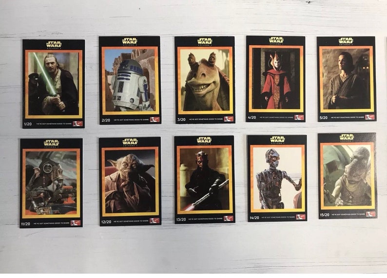 set of 20 Star Wars: Episode 1 trading card set. Exclusively released by KFC in 1999. Rare. image 2