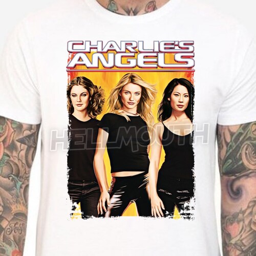 Charlies Angels White T-shirt. Cameron 