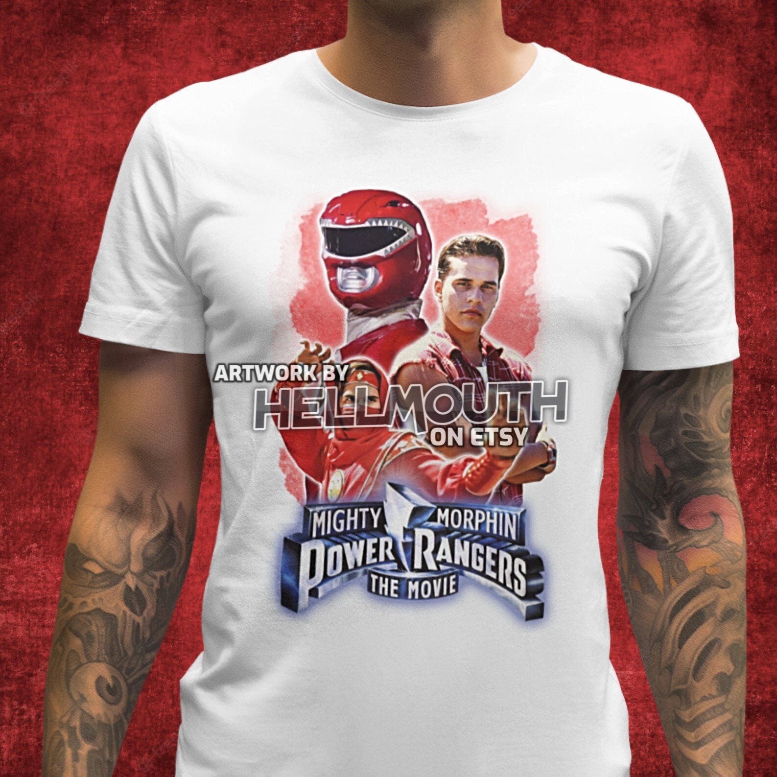 Tee Shirt Red Power Ranger Shirt Mighty Morphin' Power Rangers The