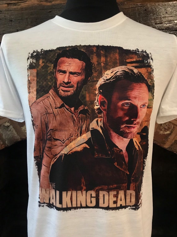 Custom Made Rick Grimes From the Walking Dead T Shirt. Andrew Lincoln.  Men's & Women's All Sizes. 