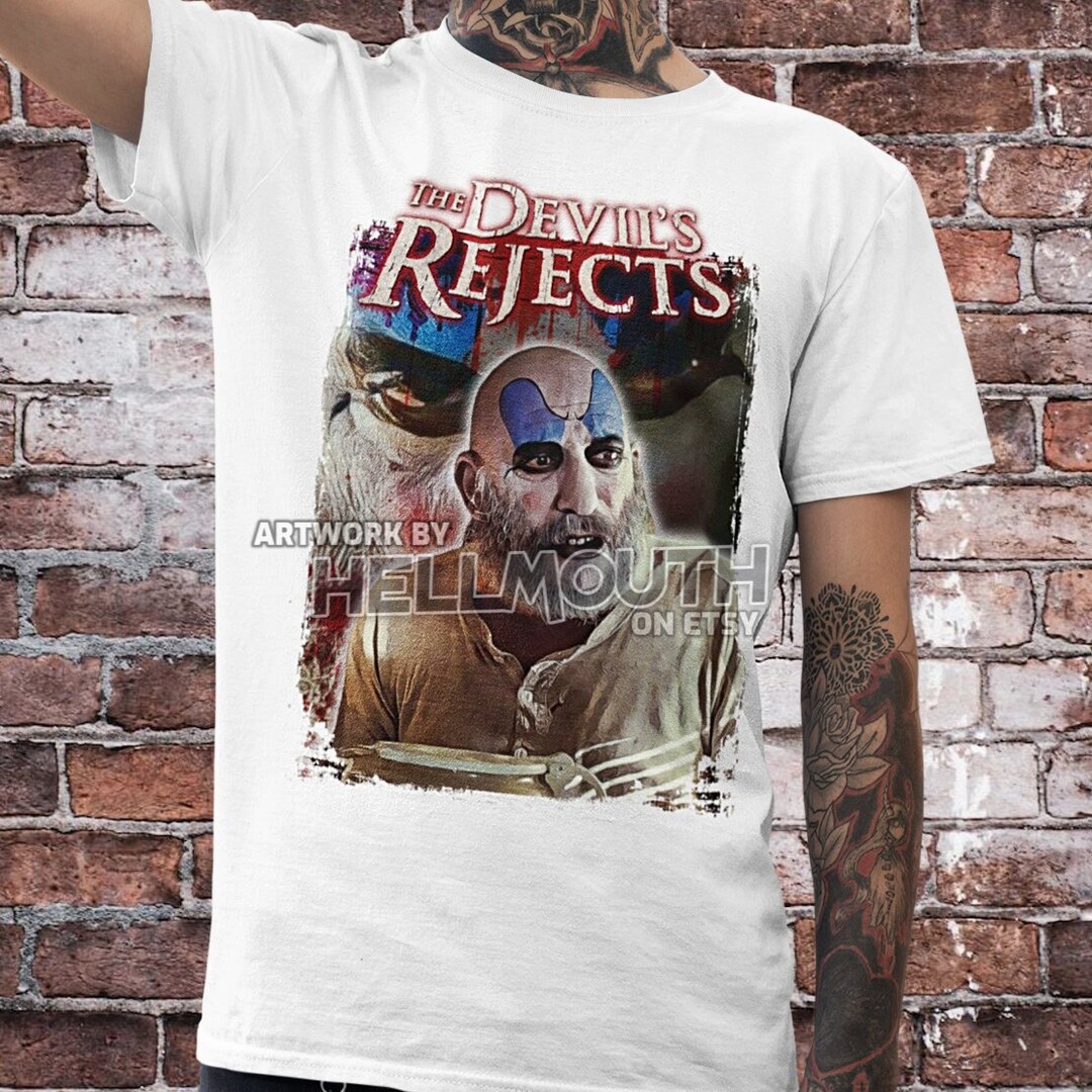 The Devils Rejects- Captain Spaulding - White T Shirt. Sid Haig. Clown ...