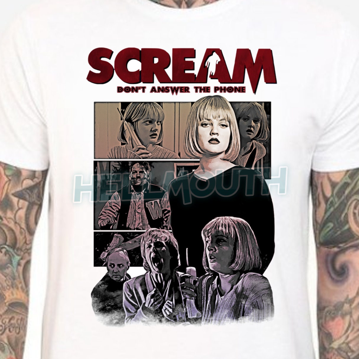 Drew Barrymore SCREAM TShirt, Let's Watch Scary Movie T-Shirt Size  S-5XL