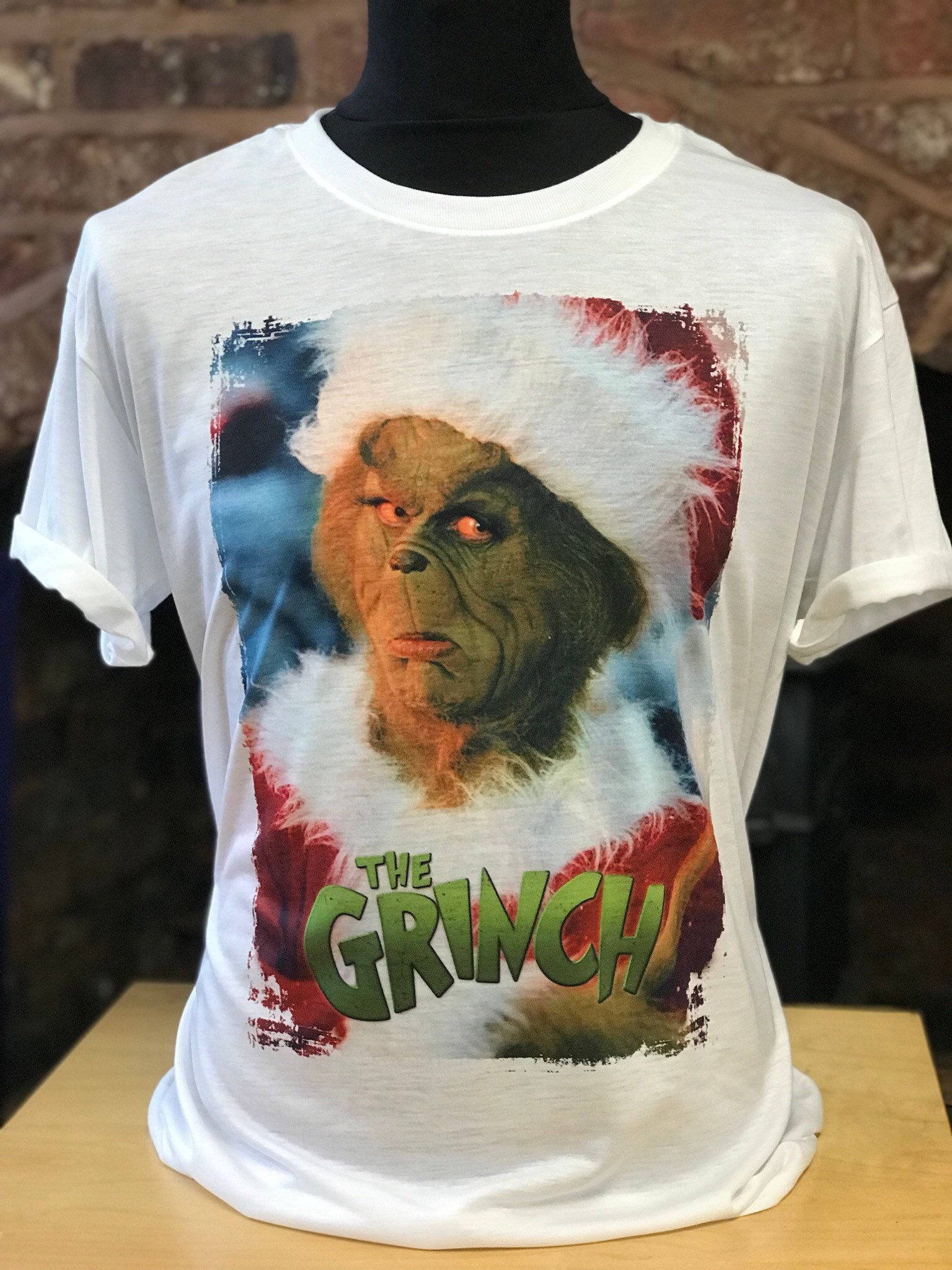 The Grinch White T Shirt Jim Carrey how the grinch stole Etsy