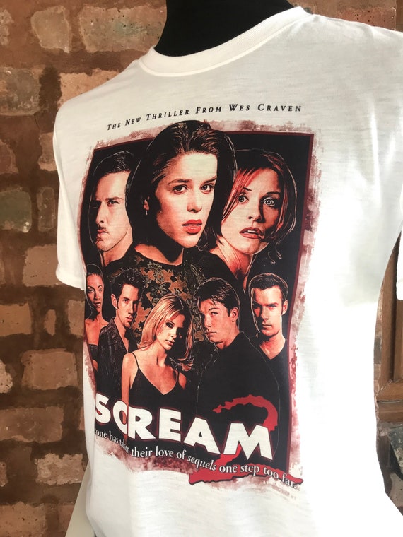 Scream 2 Movie T-shirt. Men's & Women's All Sizes. Neve Campbell