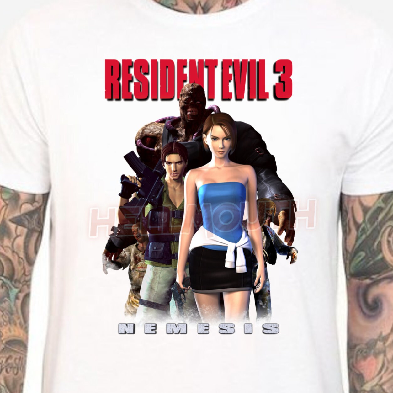 Resident Evil 3 1999 White T shirt. 90 s. Retro Gaming. Male