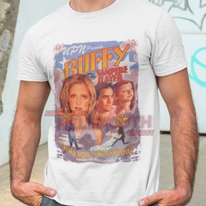 Buffy the Vampire Slayer - White T-Shirt. Men's & Women's all sizes. Once more with feeling. Sarah Michelle gellar.